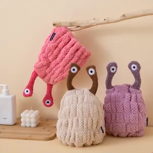 Ultra-Soft Women's Kids Quick-Dry Hair Towel Cap, Coral Fleece Cartoon Bath Hat, Cute Big Eyes Design, Super Absorbent, No Need to Blow Dry, Hair Drying Towel, Hair Wrap Towel, Hair Turban Towel