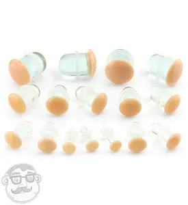 Peach Color Front Single Flare Glass Plugs