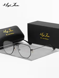 Simple Geometric Frame Eyeglasses for Everyday Use, Minimalist Basic Flat Frame Trendy Casual Frames Fashion Eyeglasses, Trendy Accessories for Daily Life, with Box