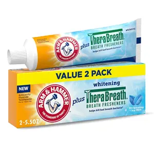 ARM&HAMMER TheraBreath Natural Toothpaste Whitening for Adult, Made in Usa by Church & Dwight