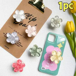 Transparent Stretchable Flower Phone Stand, Magnetic Grip Handle, Suitable for Smartphones and Tablets, Ideal Gift for Birthdays and Holidays