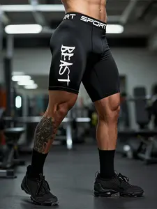 Men's Sport Shorts Athletic Shorts Fitness Shorts Quick-Dry High-Elastic Compression Running & Basketball Training, Pure with Pockets, Ideal for Sports