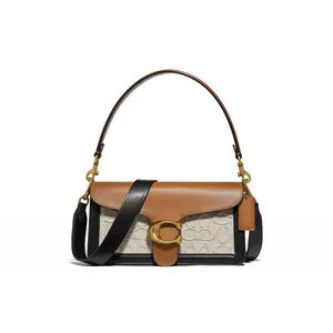 Coach Tabby 26 Medium Women's Shoulder Bag with Embossed Monogram Canvas and Leather Trim