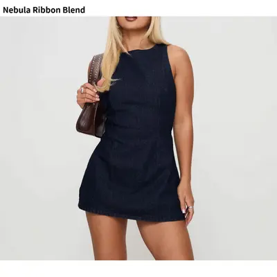 Gap Denim Seamed Halter Dress - TikTok Shop