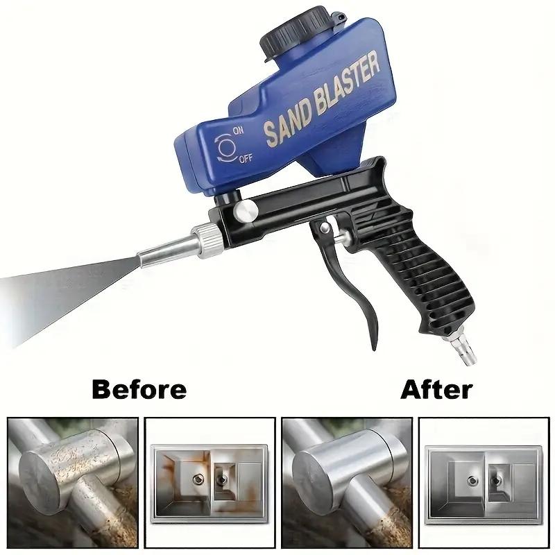 Portable gravity-fed sandblasting gun pneumatic sandblasting kit rust-proof sandblaster small sandblasting machine