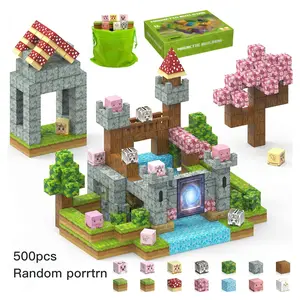 MAGNETIC BUILDING Blocks Set 500 Pcs Random | Super Strong Grip, Drop & Pressure Resistant | Open-Ended Building: Spatial, Hand-Eye, Logic Skills | STEM Montessori Creative Toy | Eco ABS Rounded Large, Choking-Safe | Storage Bag-Birthday Gift for Ages 3-8