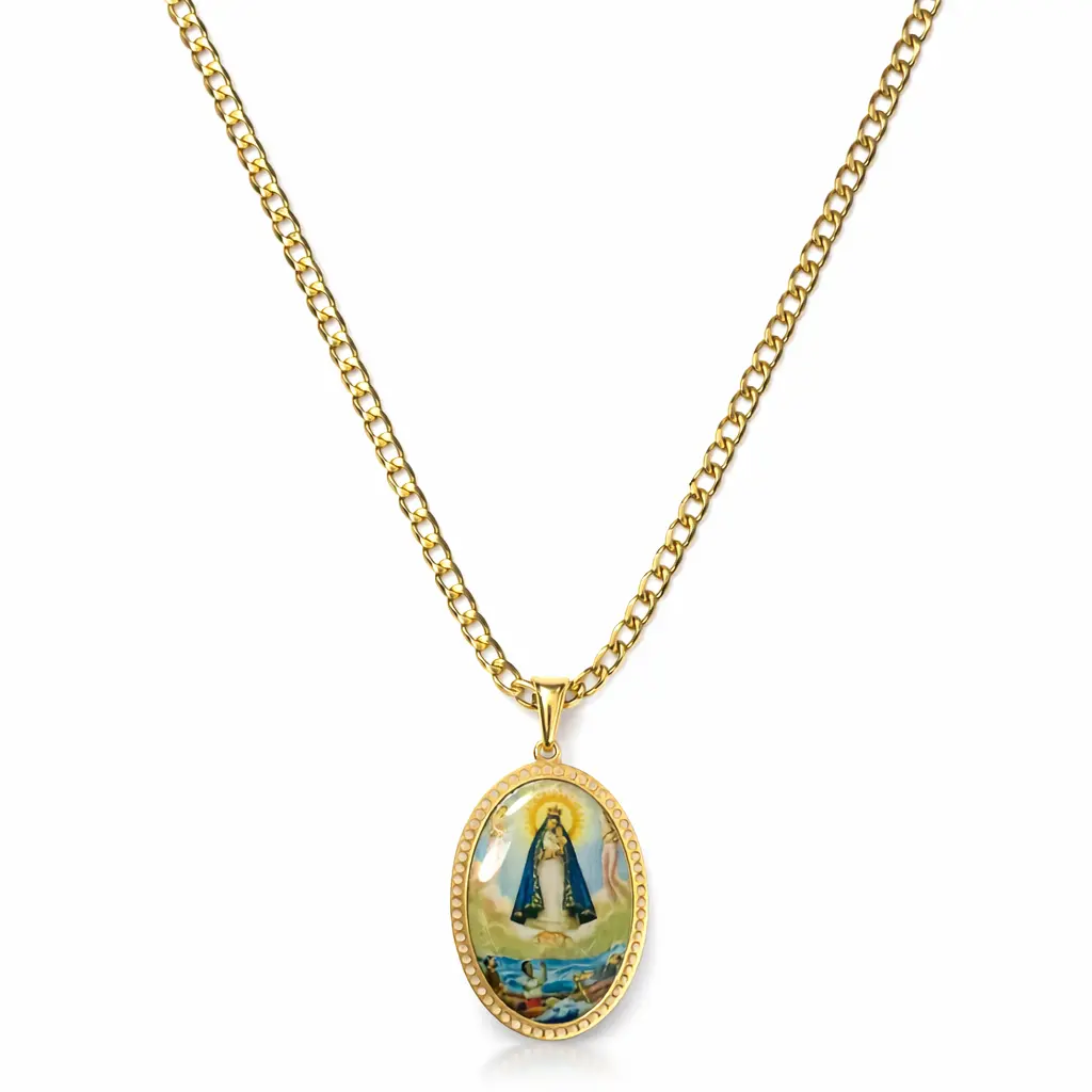 Gold Plated Oval Pendant necklace for Women Elegant Minimalist Chain Jewelry