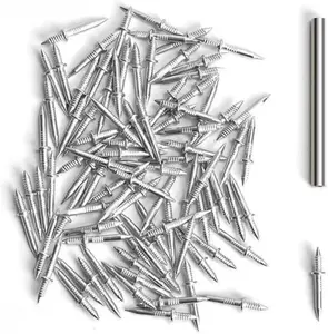 100pcs Double-Head Skirting Thread Seamless Nail, Non Marks Nail, Invisible Security Screw, Double Ended Baseboard Invisible Screw.