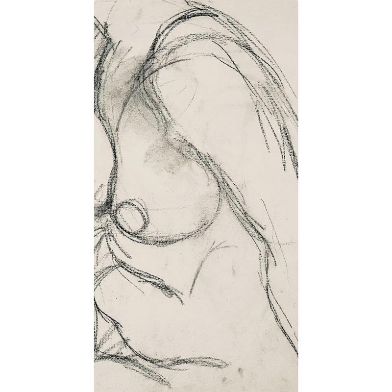 Ian Hornak, Renaissance Female Nude Figure Study, 1963, Original Drawing