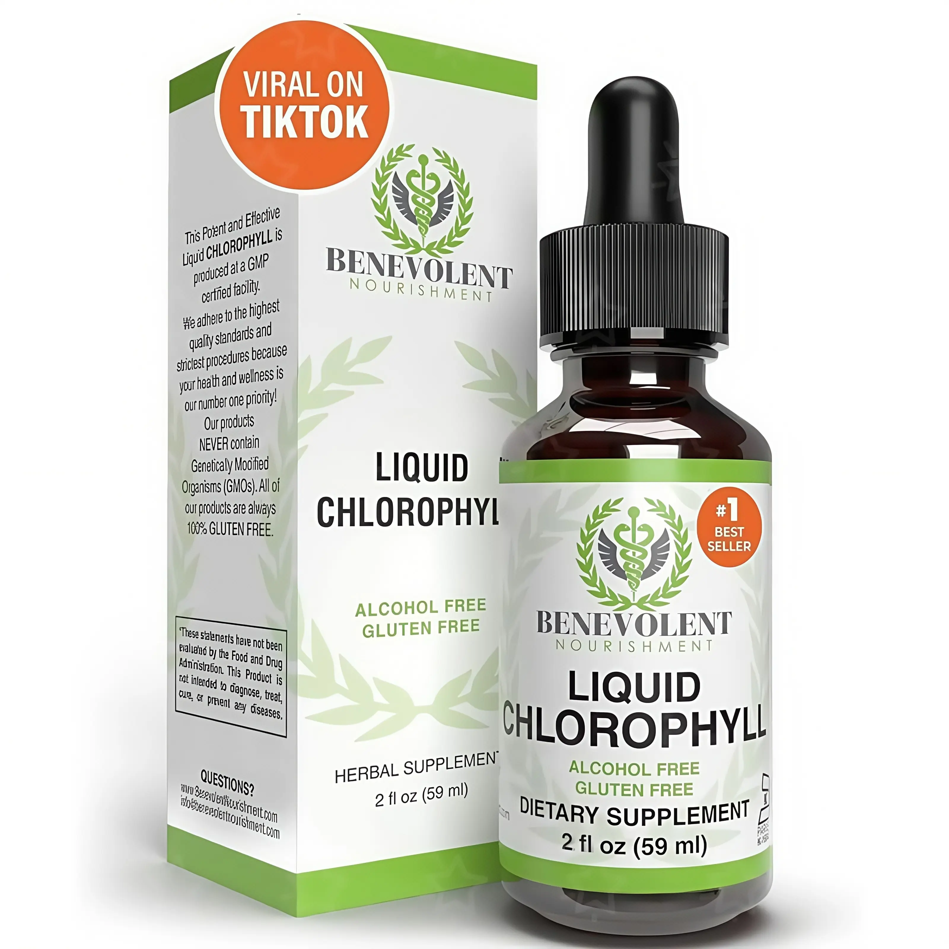 Liquid chlorophyll drops. 4-month supply. Liquid chlorophyll supplement. Potent chlorophyll liquid extract with rich antioxidants. Minty flavor.