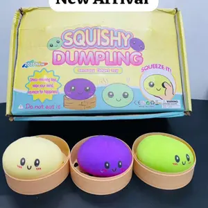 3 Pack Squishy Dumpling Sensory Fidget Toys Cute Stress Relief Squeeze Toy Random Colors