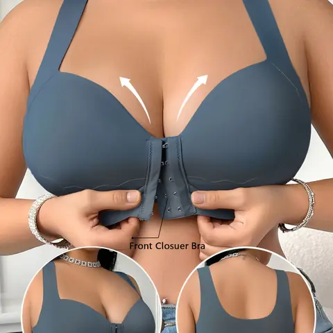 Plus Size Wireless Push-Up Backless Multiway Fitted Bra, Non Underwire, Comfortable Casual Lingerie for Women, No Underwire Design, Perfect for Daily Wear, Underwear, Womenswear
