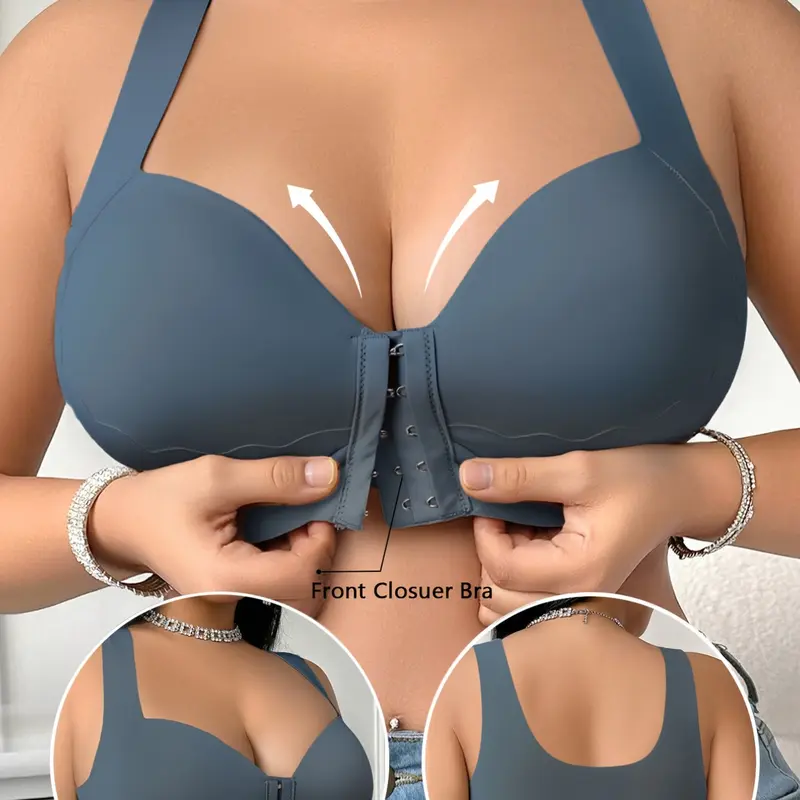 Plus Size Wireless Push-Up Backless Multiway Fitted Bra, Non Underwire, Comfortable Casual Lingerie for Women, No Underwire Design, Perfect for Daily Wear, Underwear, Womenswear