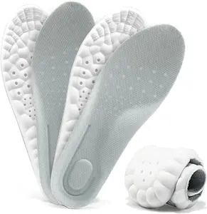 2 Pairs Sports Shoe Soles Breathable High Elastic Super Soft Running Insole for Long Standing Ultralight Memory Foam Shock Absorption Inserts Footwear soles