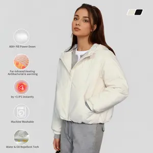 Ultra-Light Down Jacket Winter Puffer Coat Outerwear – 800+ Fill Power, Infrared Heating, Water-Repellent, Machine Washable, Loose Slim Fit