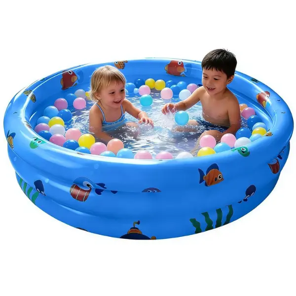 Summer Spring Gift Inflatable Round Baby Swimming Pool 48" x 12", Portable Kiddie Paddling Pool for Indoor & Outdoor, Water Play Center for Toddlers & Kids (Blue)