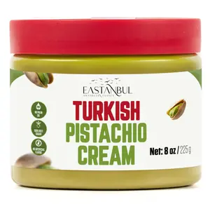 Eastanbul Pistachio Cream, 8oz, Pistachio Butter, Turkish Cream Spread for Dubai Chocolate Bar Kit, Perfect Paste for Dubai Chocolate Bar, Luxurious Spread in Breakfasts, Desserts & Treats, No Palm Oil
