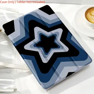 Blue Star Trifold Flip Stand Pen Slot Anti-Drop Tablet Protective Case for Ipad Air4Th/Air5Th (10.9-Inch)7/8/9Th (10.2-Inch)5Th/6Th/Air1/Air2 (9.7-Inch)Air3Rd (10.5-Inch)Pro (11-Inch)10Th Generation Computer Covers