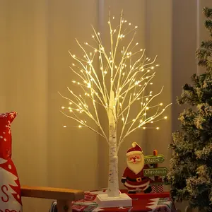 144 LED Artificial Tree Lamp with Timer, DIY Birch Tree with Fairy Lights, USB/Battery Powered, Lighted Spirit Tree for Home Table Wedding Bedroom Christmas Decor, Warm White