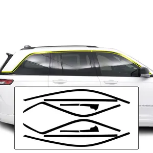 Jeep Grand Cherokee 2022-2026 Window Trim Blackout Chrome Delete Kit – Precut Gloss Black Vinyl Overlays