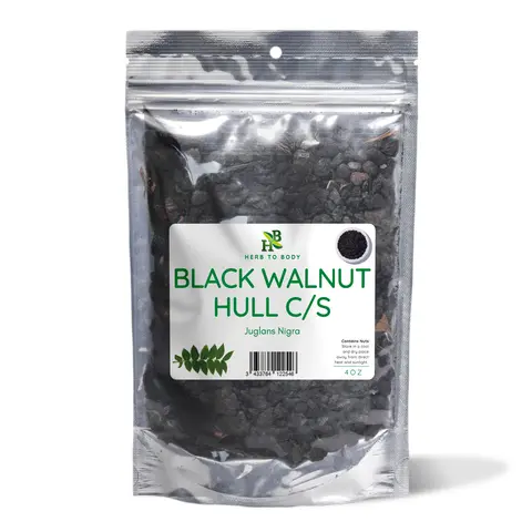 Black Walnut Hull Dried Cut & Sifted (C/S) 4 oz & 1 lb Herbs | Traditional Tree Nuts Supplement | Herb To Body (No Flavor Note)