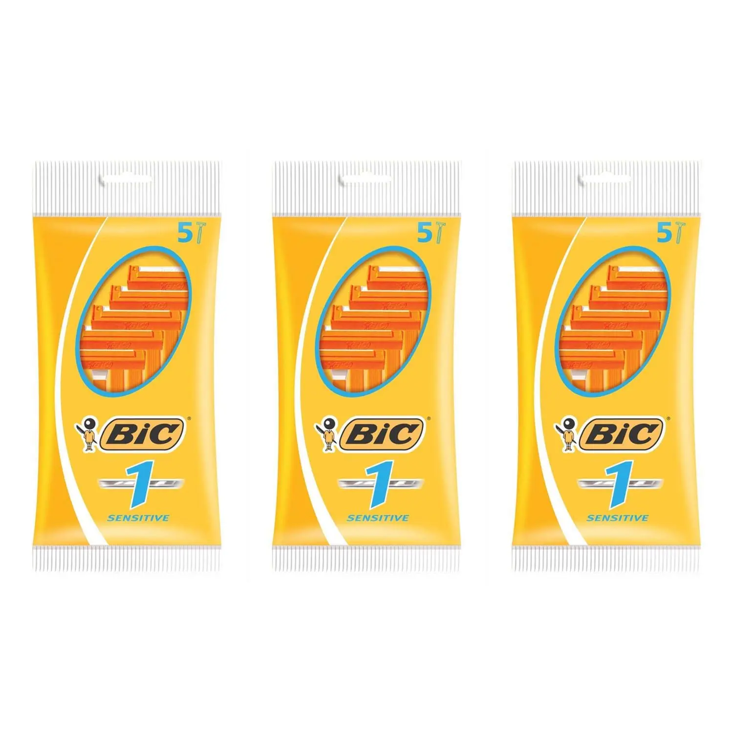 BIC Razor Blades No.1, Pack of 3 Packs of 5, 1 Blade