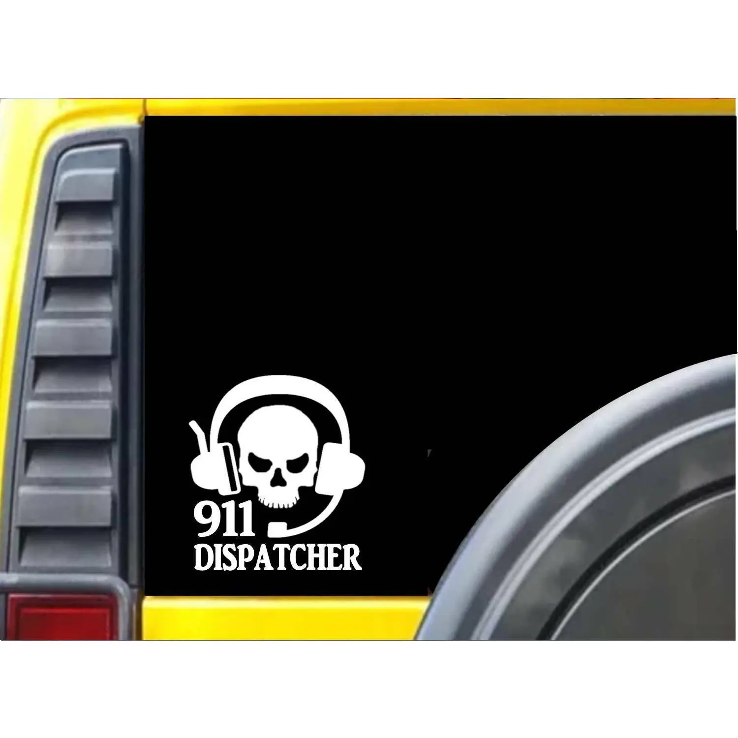 911 Dispatcher Skull Headset K490 6 inch Sticker 911 dispatch decal