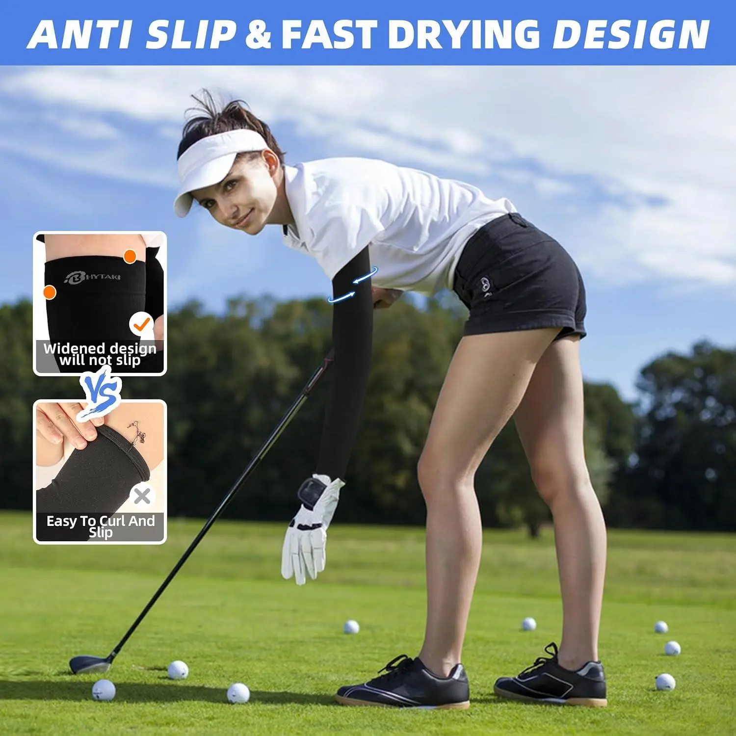 UV Sun Protection Arm Sleeves UPF 50+ - Sports Cooling Arm Compression Sleeves for Men Women Teenager - Breathable Stretchable Sunblock Sleeve Covers for Outdoor Running Cycling Golf Fishing Hiking Workout Activities UV Sun Protection Arm Sleeves UPF 50+ - Sports Cooling Arm Compression Sleeves for Men Women Teenager - Breathable Stretchable Sunblock Sleeve Covers for Outdoor Running Cycling Golf Fishing Hiking Workout Activities