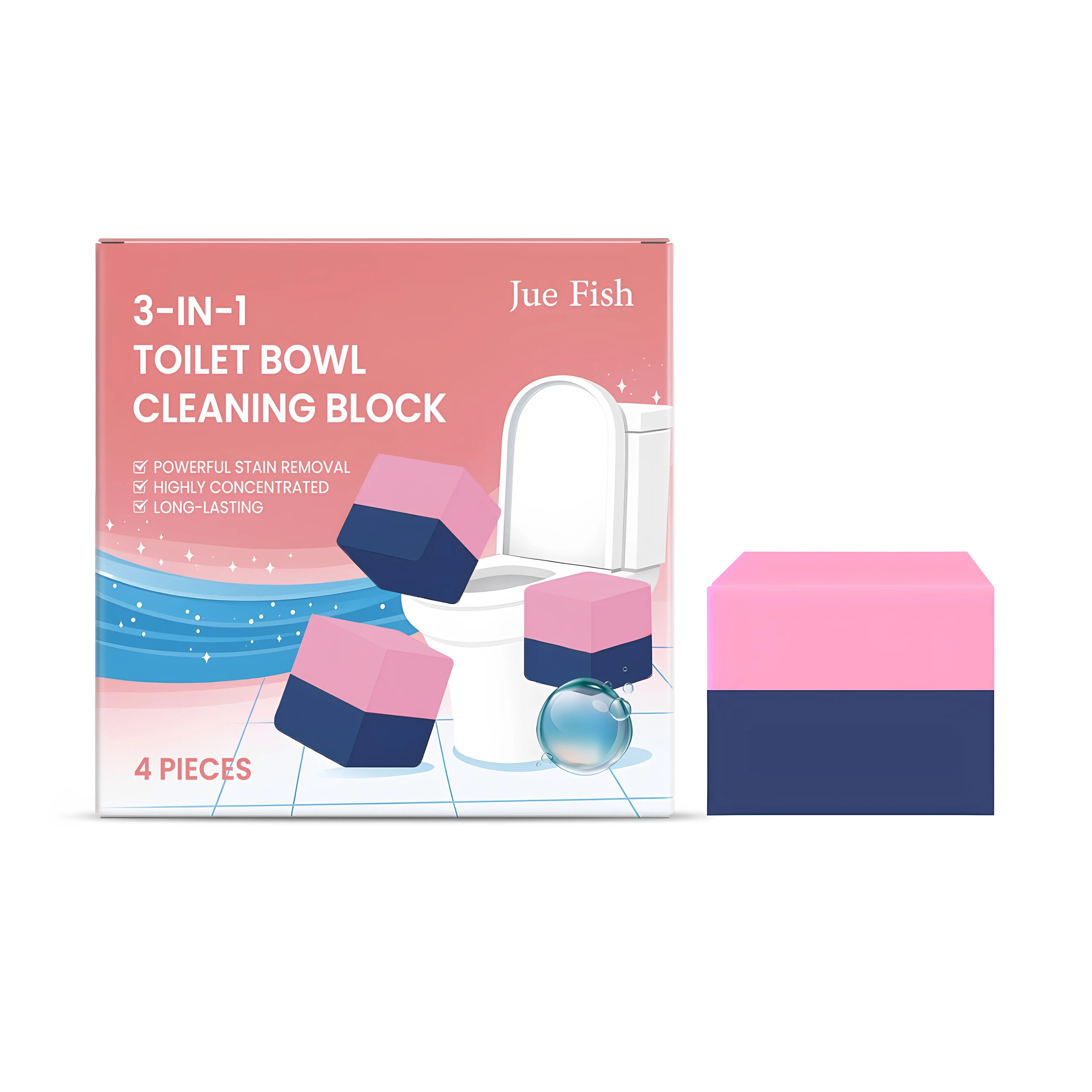 3-in-1 Toilet Cleaning Block Convenient for Home Use to Clean Toilet Stains and Eliminate Odors Household