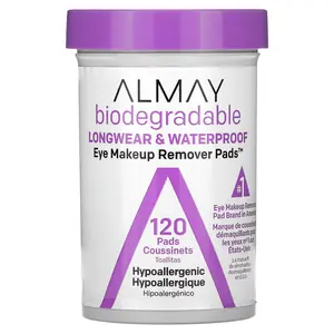 Almay Eye Makeup Remover Pads, Longwear & Waterproof, 120 Pads