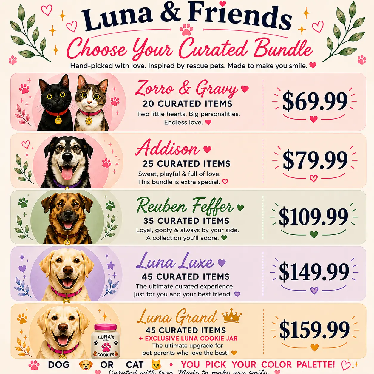 Luna & Friends Curated Stationery Bundle | Dog & Cat Theme | Journals, Accessories & Gift Set