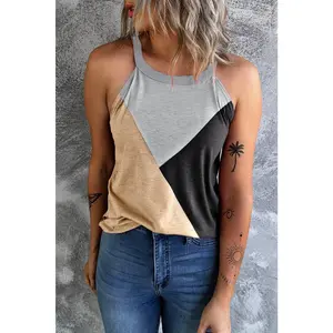 Color Block Grecian Neck Tank Womenswear Basic