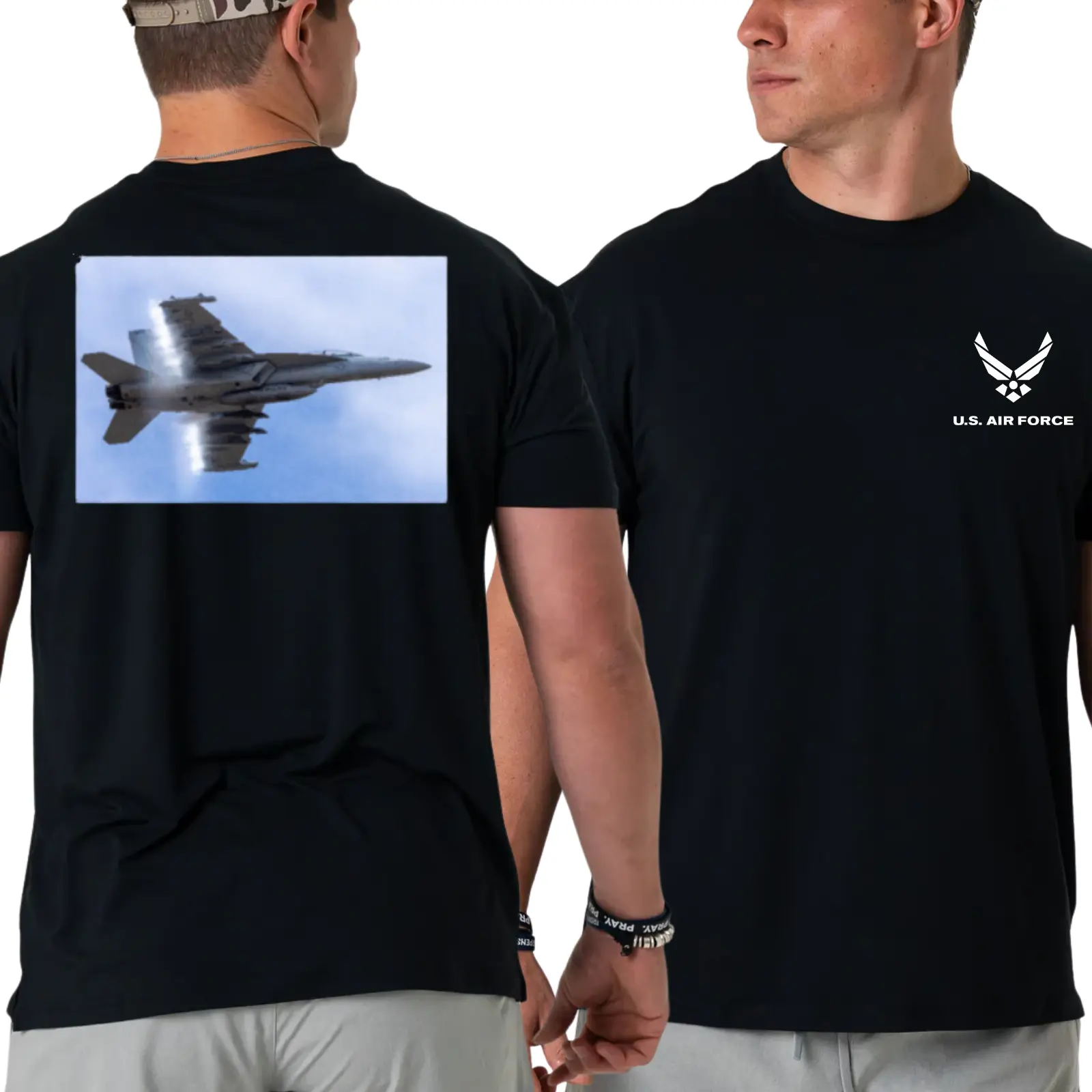 U.S. Air Force T-Shirt, F/A-18 Hornet Fighter Jet Military Tee 2 Sides with Aviation Graphic and Patriotic Design, Veteran Pride Apparel for Men & Women, Streetwear, Graphic Tee, 2000s Outfits