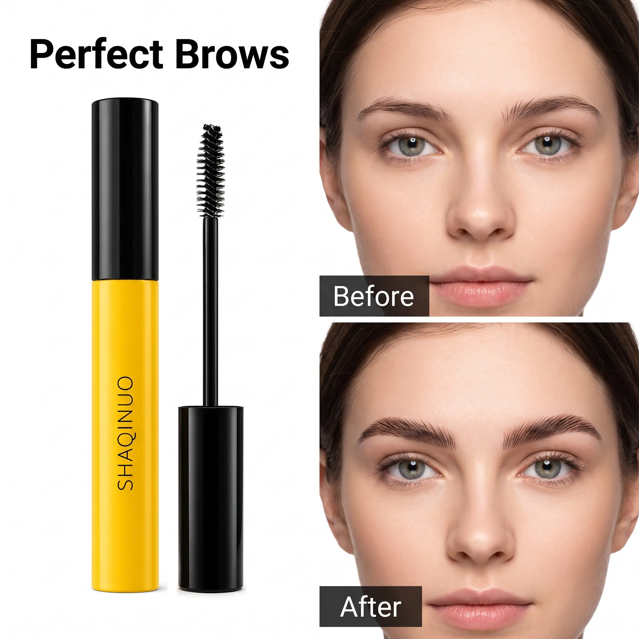 Clear  Gel with Brush, Strong Hold Eyebrow Styling Gel for Fluffy Soap , Waterproof  Spiking Glue, Long Lasting Non-Flaking Hold adhesive wild brow