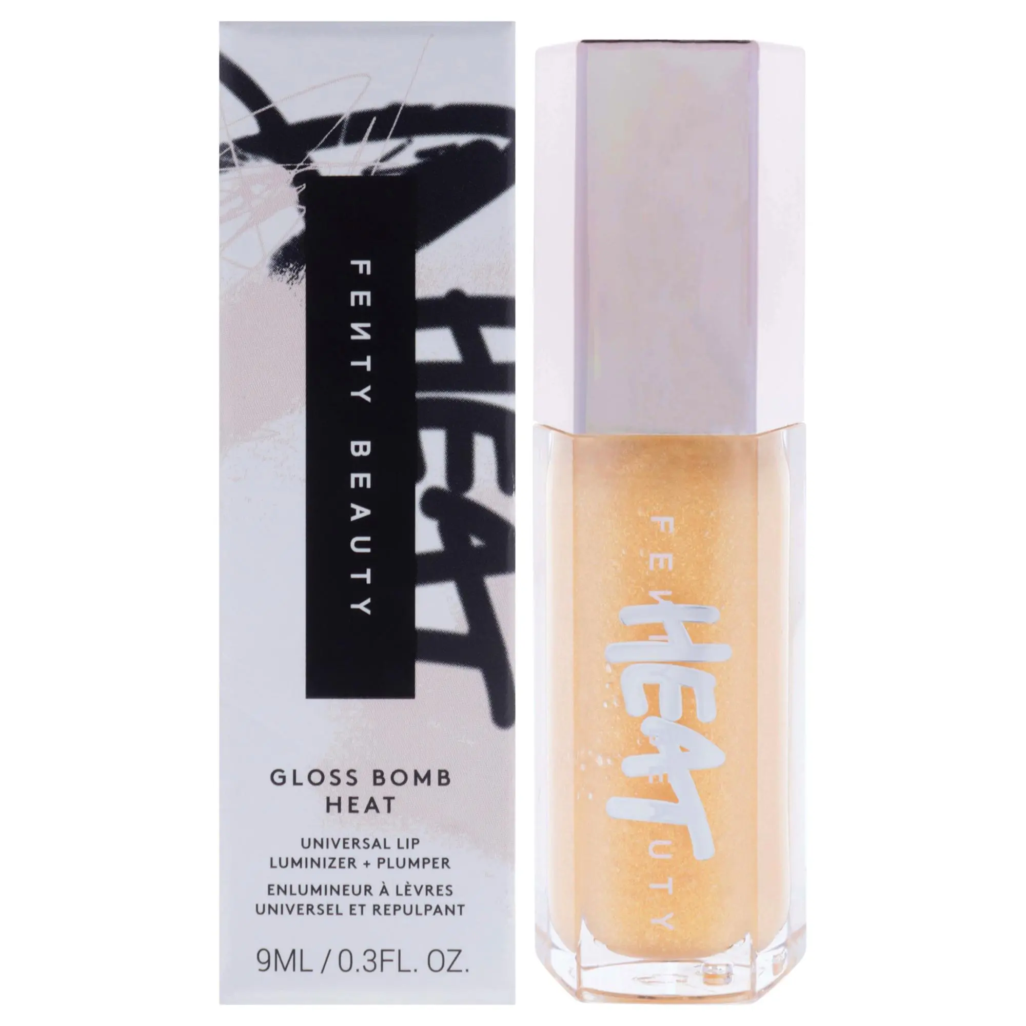 Fenty Beauty Women's Gloss Bomb Heat Universal Lip Luminizer Plus Plumper - 05 Lemon Lava, Compact Radiant Makeup Single Unit (0.3 oz/9ml) Lip Gloss