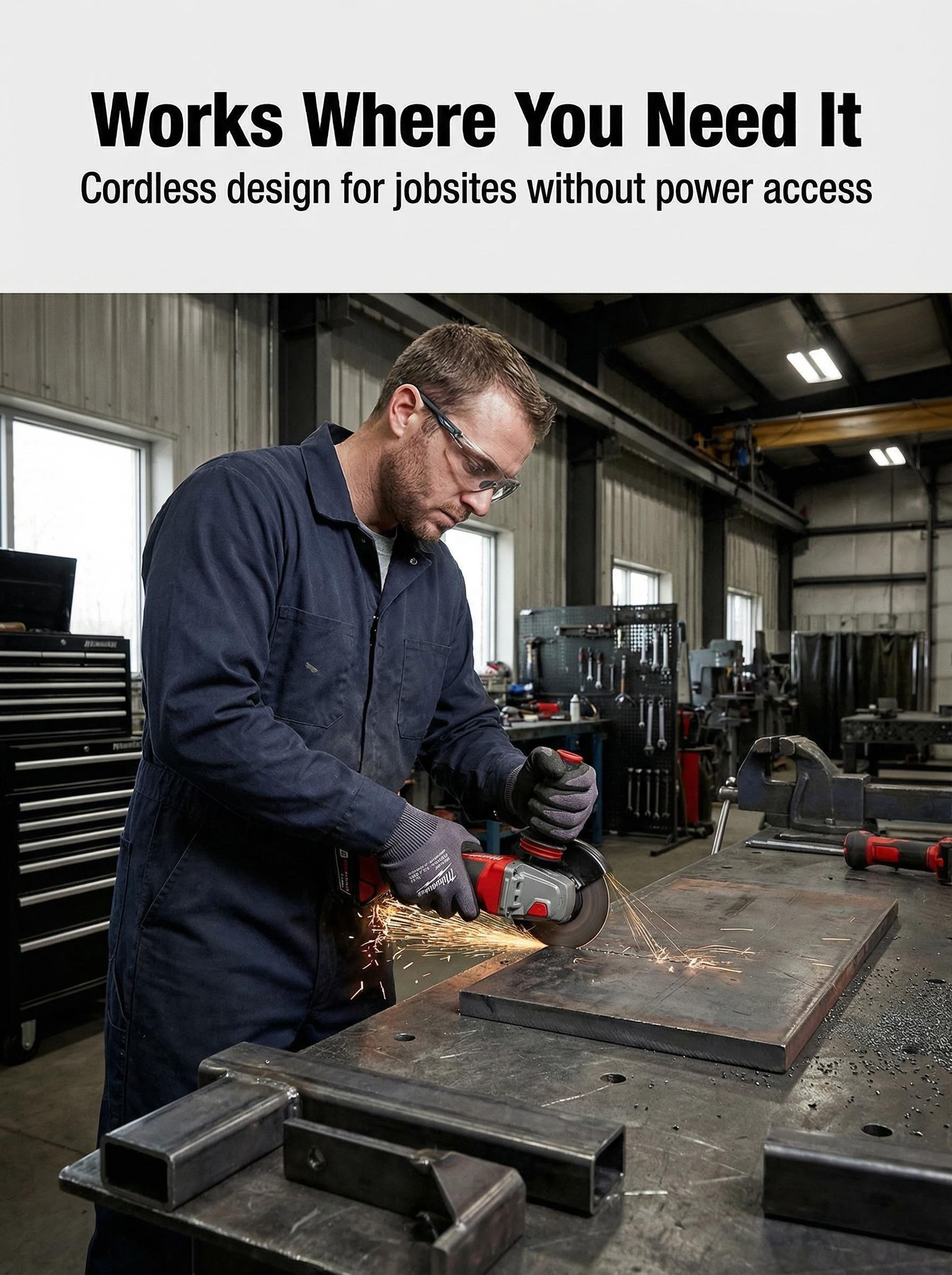 Milwaukee 125mm Brushless Angle Grinder 18V for Construction and Fabrication