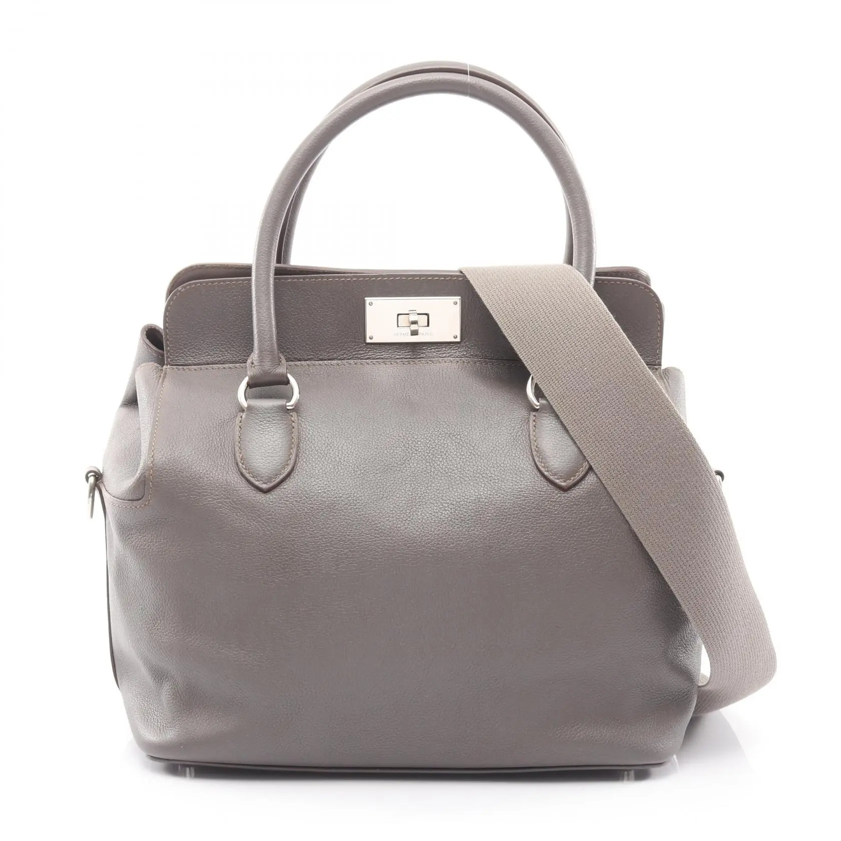 Pre-owned HERMÈS Calfskin Shoulder Bags Hermes Toolbox26 Evercolor Leather Handbag