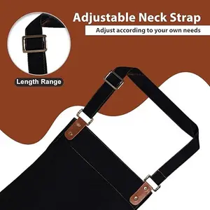 Apron for Men Women, Chef Apron with Adjustable Neck Strap, Heavy Duty Apron with Pockets, for Cooking, Gardening Kitchen