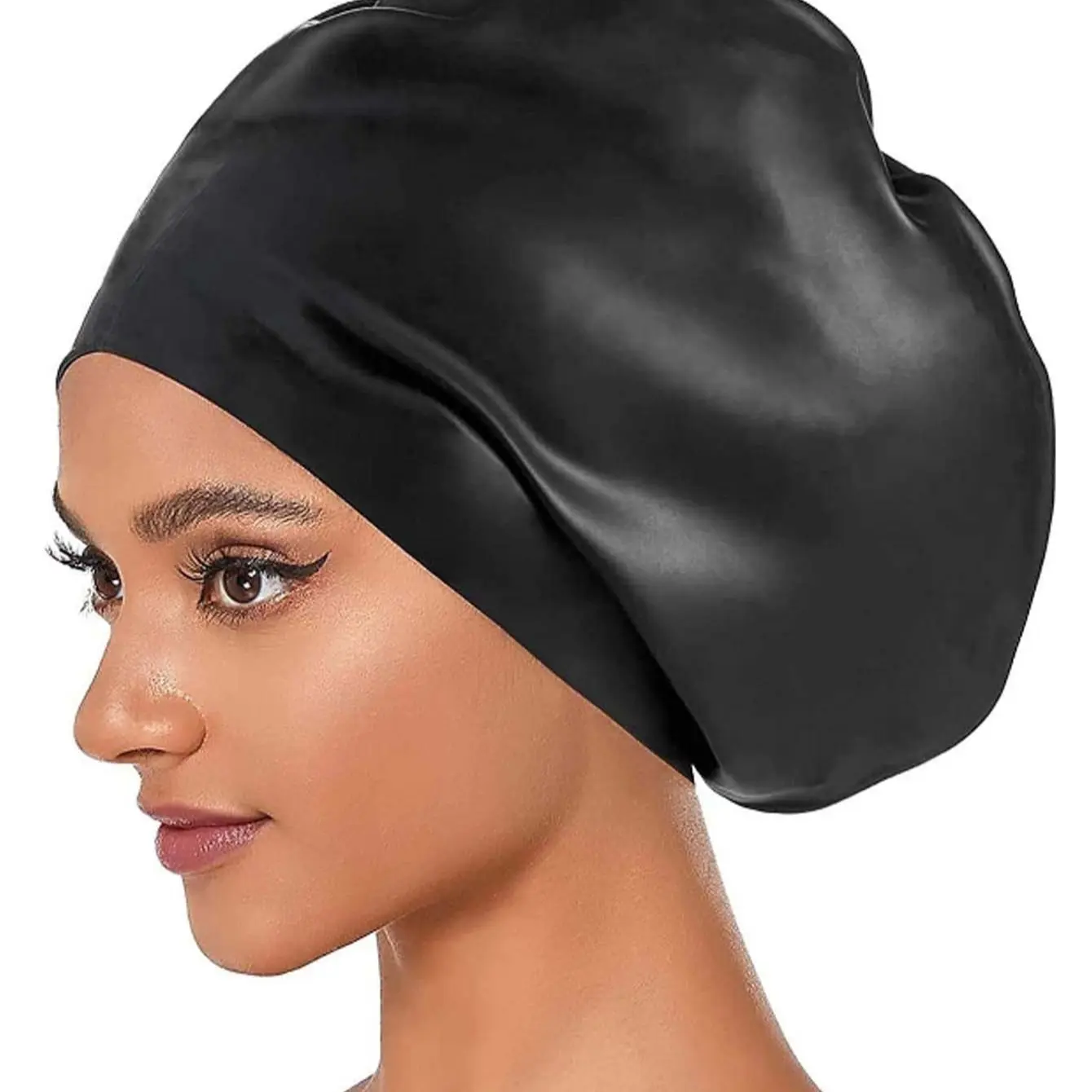 Extra Large Waterproof Silicone Swimming Cap for Long Hair, Unisex Design Suitable for All Hairstyles Including Afros & Extensions, Elasticity