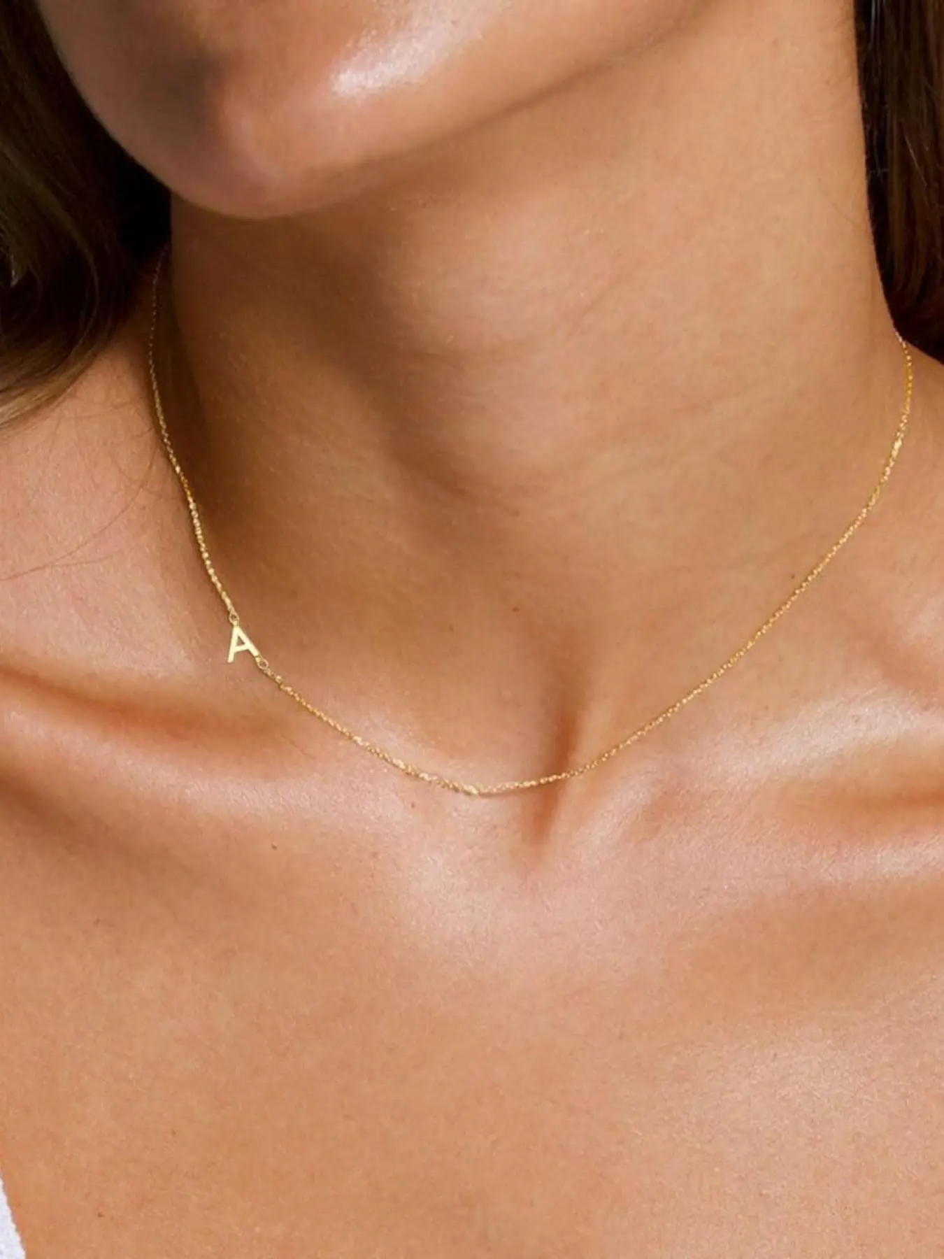 Women's Elegant Letter Decor Thin Chain Necklace, Exquisite Trendy Chain Necklace, Chic Jewelry As Gift for Girlfriend, Letters Necklace, Stainless Steel Necklaces