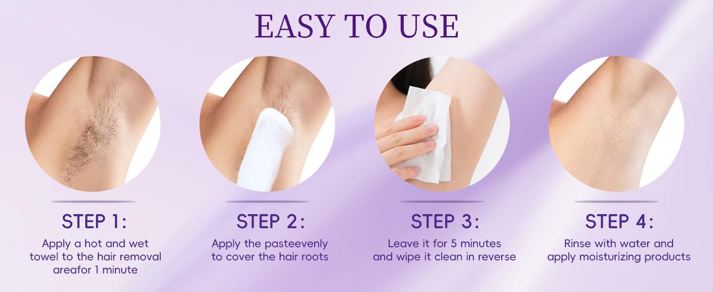 Hair Removal Cream for Women & Men, Plant-Based Gentle Depilatory Cream for Sensitive Skin, Fast-Acting Painless Hair Removal for Legs, Arms, Underarms, Bikini Line & Body, 2-in-1 Formula with Spatula, 3.53 fl oz