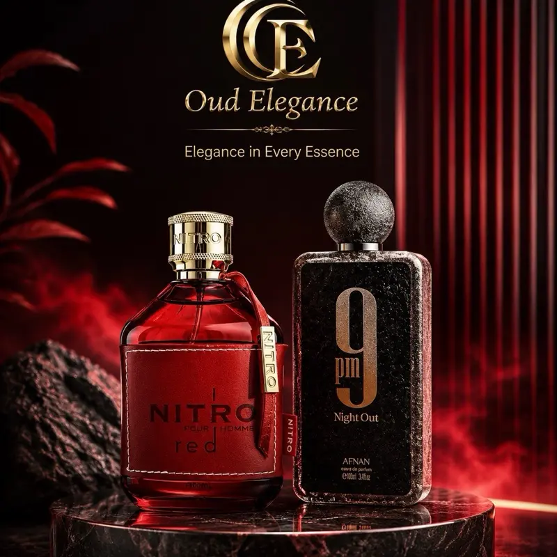 Afnan 9Pm Night Out + Nitro Red 100 ML EDP Spray Perfume Duo Bundle, Long-Lasting Fragrance Set