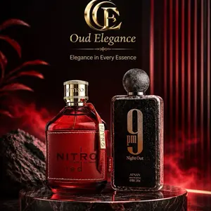 Afnan 9Pm Night Out + Nitro Red 100 ML EDP Spray Perfume Duo Bundle, Long-Lasting Fragrance Set