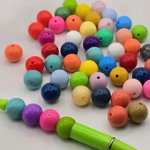 Shine Coated Silicone Beads 15mm Mixed Colors - Assorted Colors Including Yellow Blue Green Pink Orange & More - 50 Pieces for DIY Projects