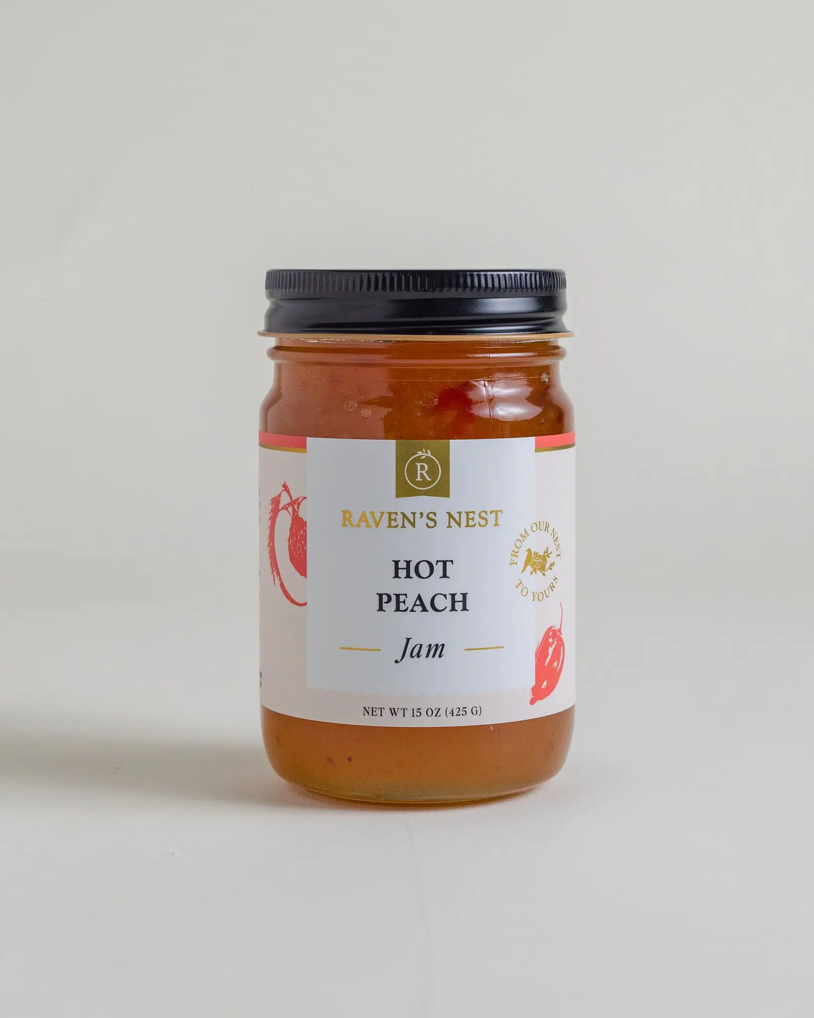 Hot Peach Jam - 15 oz.