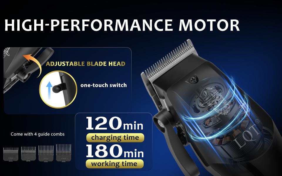 LQT Men's professional electric haircut set,  Hair Clipper  including a razor, Nose Trimmer suitable for family barber shops, digital display LCD screen, USB charging, Father's Day gift Free Scissors & Cape