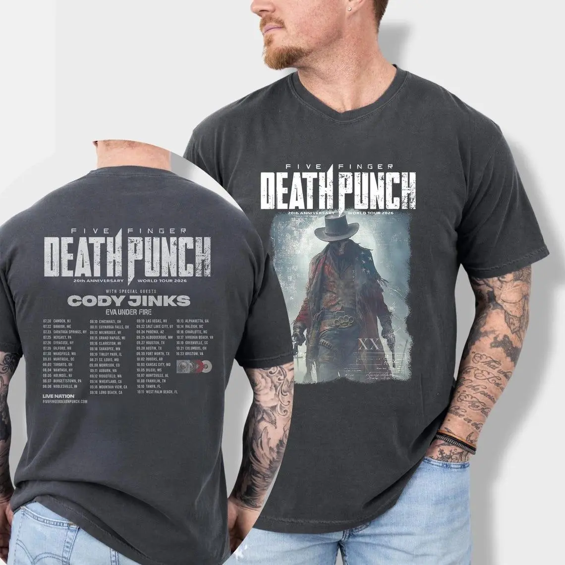 Five Finger Death Punch 5FDP Vintage Graphic T-Shirt, Hard Rock Music Tee, Metalhead Fan Shirt, Retro Gift T073109
