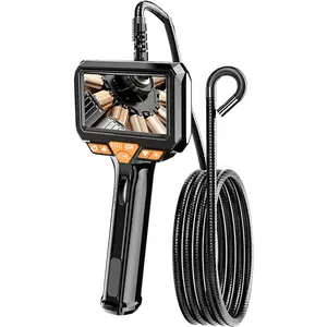 Industrial Borescope Camera with Lights, 4.3" LCD Screen HD Digital Snake Camera, Handheld Waterproof Sewer Inspection Camera, 8 LED Lights, Semi-Rigid Cable