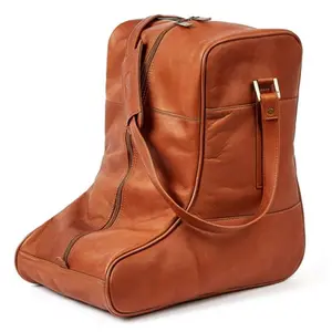 212 MAIN Women's Saddle Ranchero Boot Bag (812), Soft Leather Cowhide Footwear Storage Organizer for Cowboy Shoes