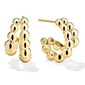 Double row, double the fun ball earrings